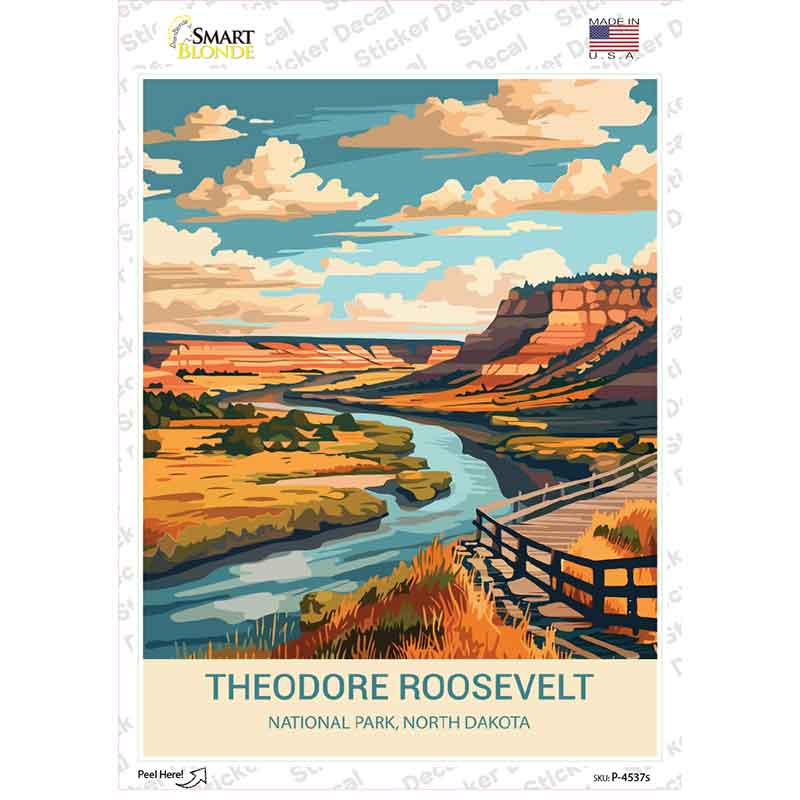 Theodore Roosevelt ND Novelty Rectangle Sticker Decal P-4537s