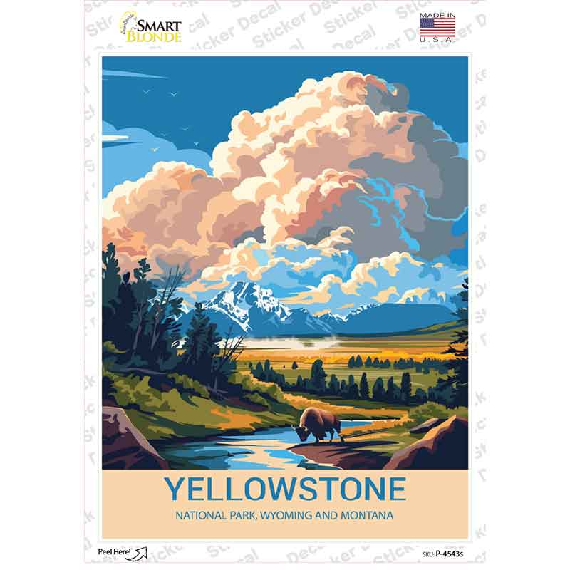 Yellowstone Novelty Rectangle Sticker Decal P-4543s