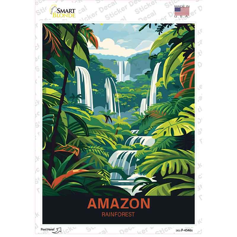 Amazon Rainforest Novelty Rectangle Sticker Decal P-4546s