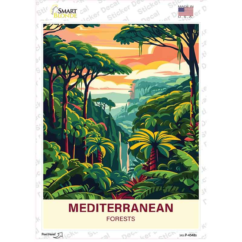 Mediterranean Forests Novelty Rectangle Sticker Decal P-4548s