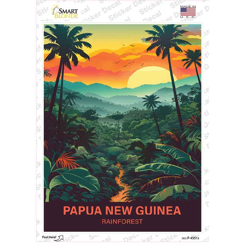Papua New Guinea Rainforest Novelty Rectangle Sticker Decal P-4551s