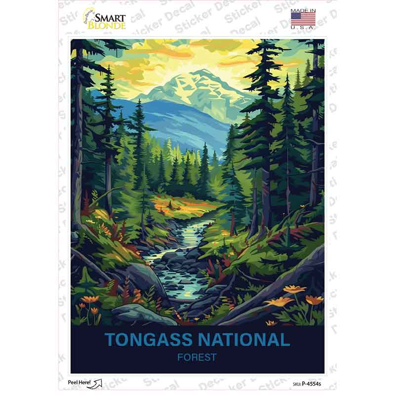 Tongass National Forest Novelty Rectangle Sticker Decal P-4554s