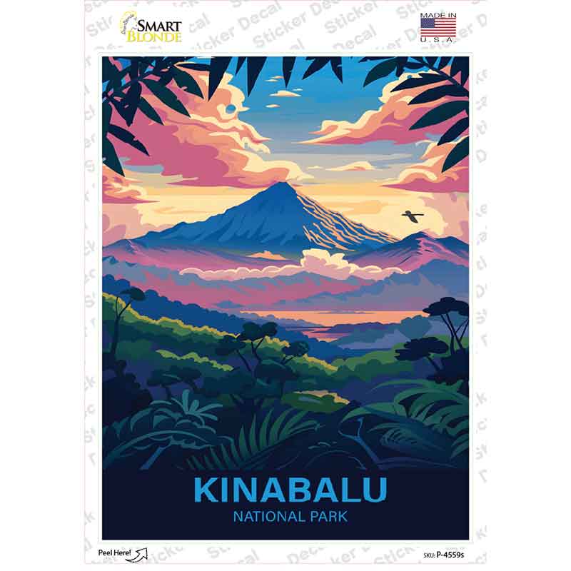 Kinabalu National Park Novelty Rectangle Sticker Decal P-4559s