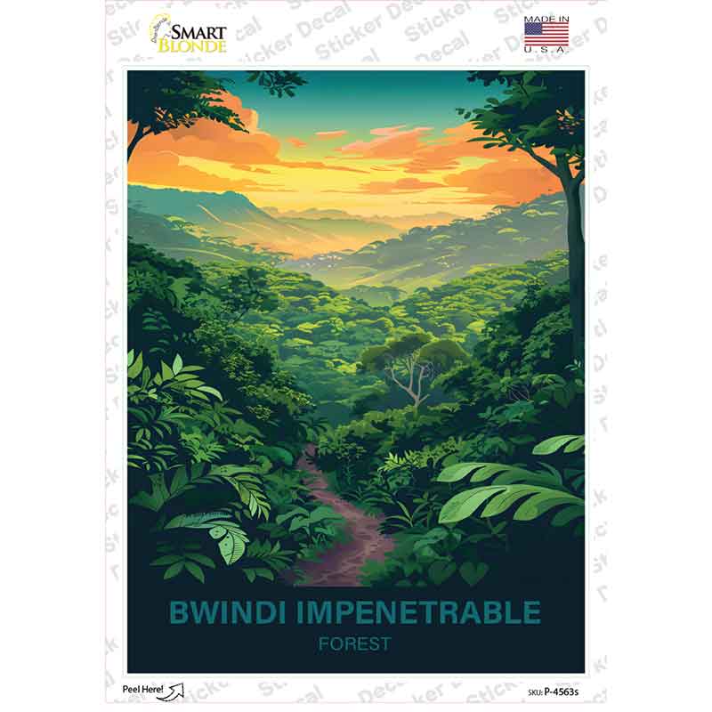 Bwindi Impenetrable Forest Novelty Rectangle Sticker Decal P-4563s