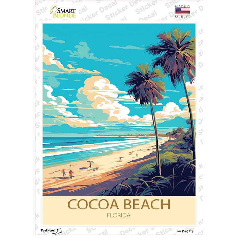 Cocoa Beach Florida Novelty Rectangle Sticker Decal P-4571s