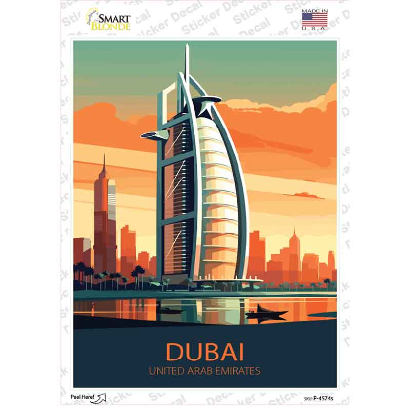 Dubai United Arab Emirates Novelty Rectangle Sticker Decal P-4574s