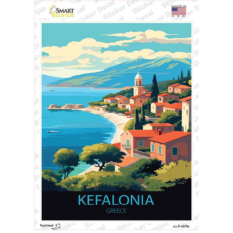 Kefalonia Greece Novelty Rectangle Sticker Decal P-4579s