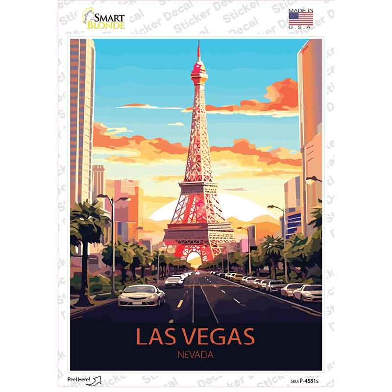 Las Vegas Nevada Novelty Rectangle Sticker Decal P-4581s