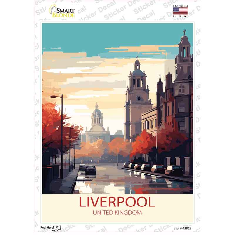 Liverpool United Kingdom Novelty Rectangle Sticker Decal P-4582s