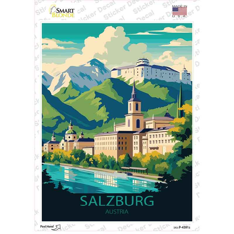 Salzburg Austria Novelty Rectangle Sticker Decal P-4591s