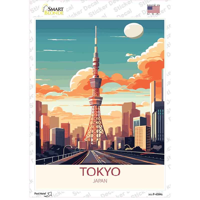 Tokyo Japan Novelty Rectangle Sticker Decal P-4594s