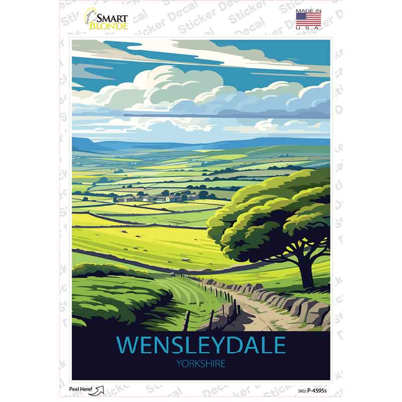 Wensleydale Yorkshire Novelty Rectangle Sticker Decal P-4595s