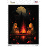Two Ghosts Around Campfire Novelty Rectangle Sticker Decal P-4625s