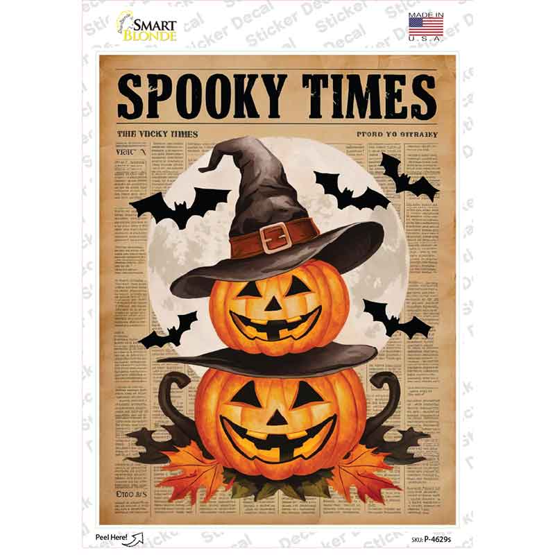 Spooky Times Novelty Rectangle Sticker Decal P-4629s