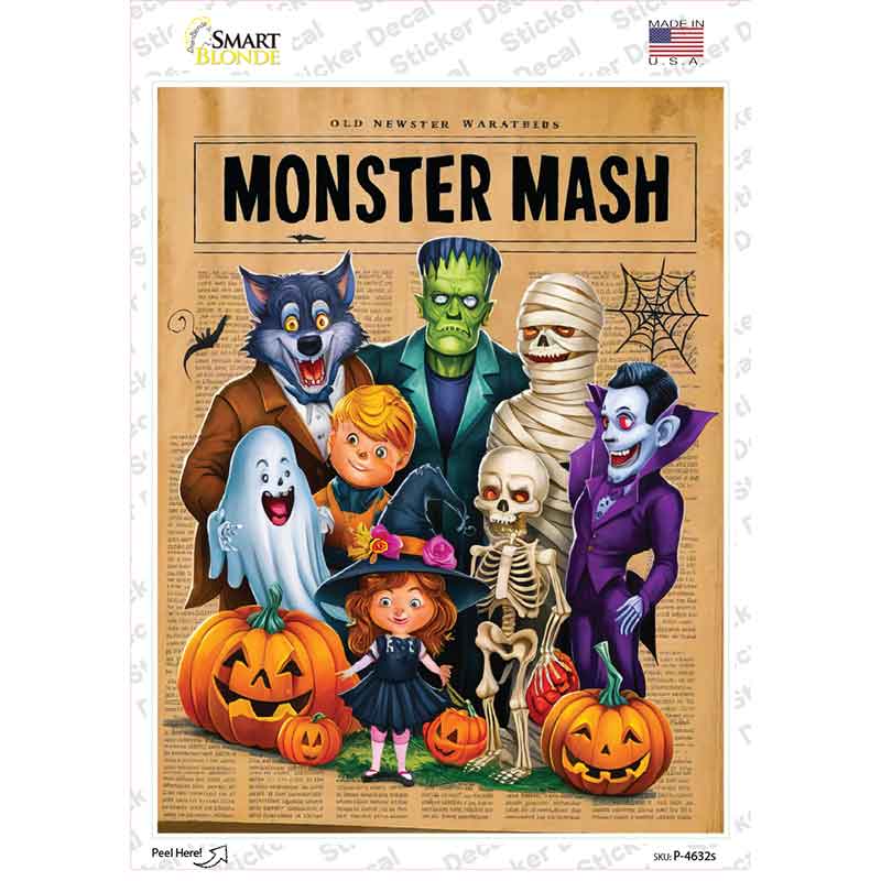 Monster Mash Novelty Rectangle Sticker Decal P-4632s