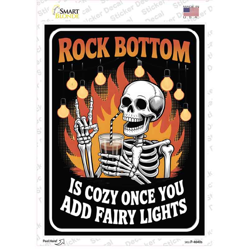 Rock Bottom Novelty Rectangle Sticker Decal P-4640s