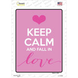 Keep Calm Fall In Love Novelty Rectangle Sticker Decal