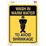 Wash in Warm Water Novelty Rectangle Sticker Decal