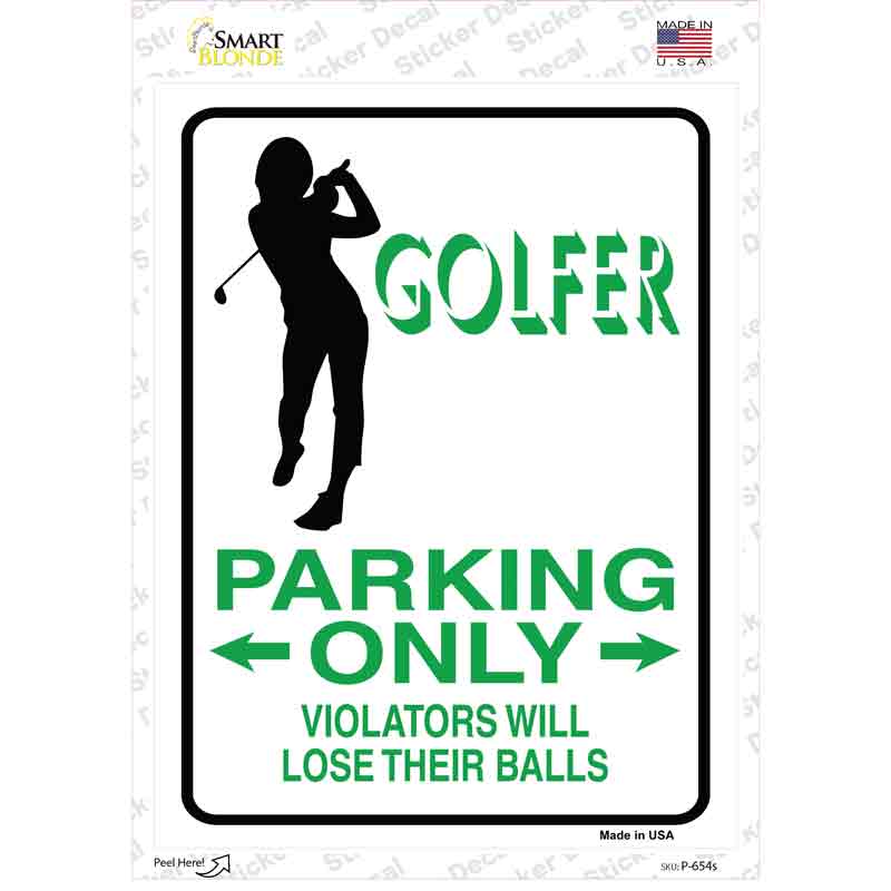Golfer Only Female Novelty Rectangle Sticker Decal