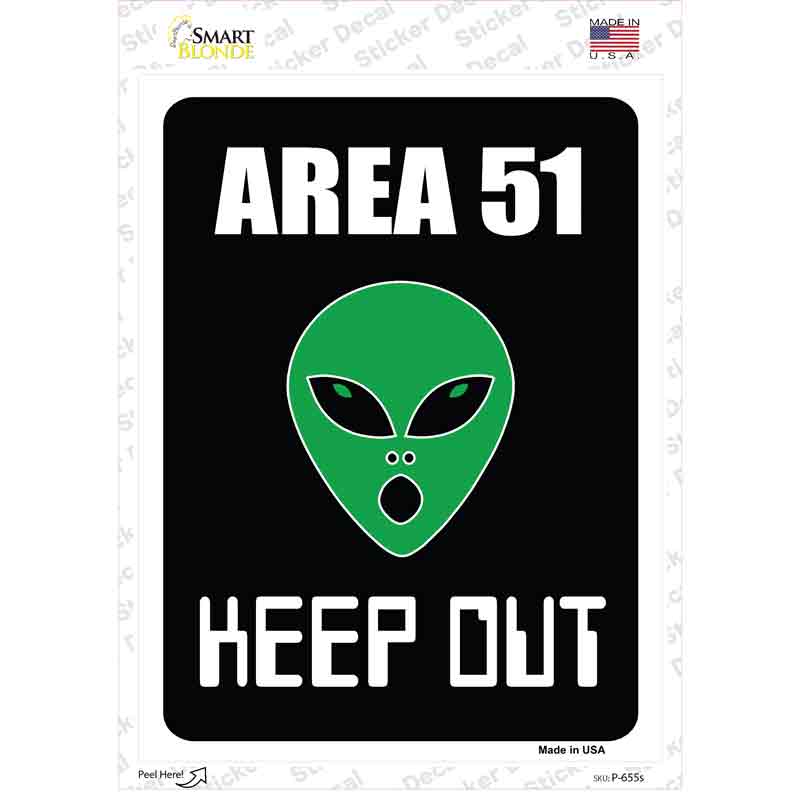 Area 51 Keep Out Novelty Rectangle Sticker Decal