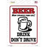 Beer Cheaper Than Gas Novelty Rectangle Sticker Decal