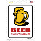 Beer Its Whats For Dinner Novelty Rectangle Sticker Decal