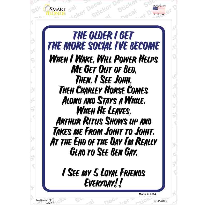 The Older I Get Novelty Rectangle Sticker Decal