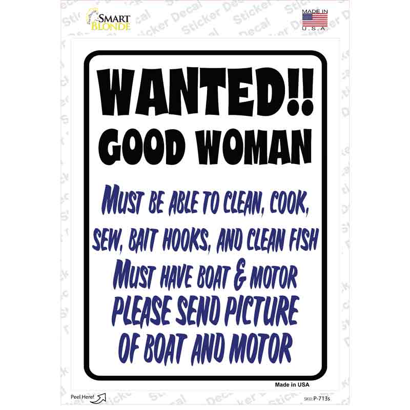 Wanted Good Woman Novelty Rectangle Sticker Decal
