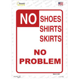 No Shoes Shirt Skirts No Problem Novelty Rectangle Sticker Decal