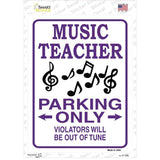 Music Note Teacher Parking Novelty Rectangle Sticker Decal