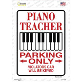 Piano Teacher Parking Novelty Rectangle Sticker Decal