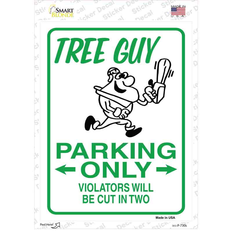 Tree Guy Parking Novelty Rectangle Sticker Decal
