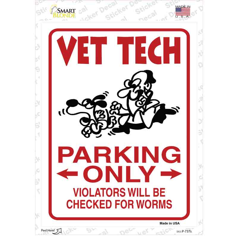 Vet Tech Novelty Rectangle Sticker Decal
