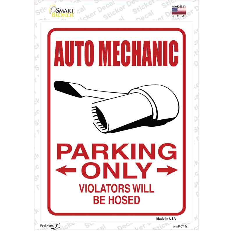 Auto Mechanic Only Novelty Rectangle Sticker Decal