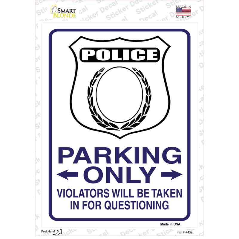 Police Only Novelty Rectangle Sticker Decal