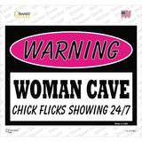 Woman Cave Chick Flicks Showing Novelty Rectangle Sticker Decal