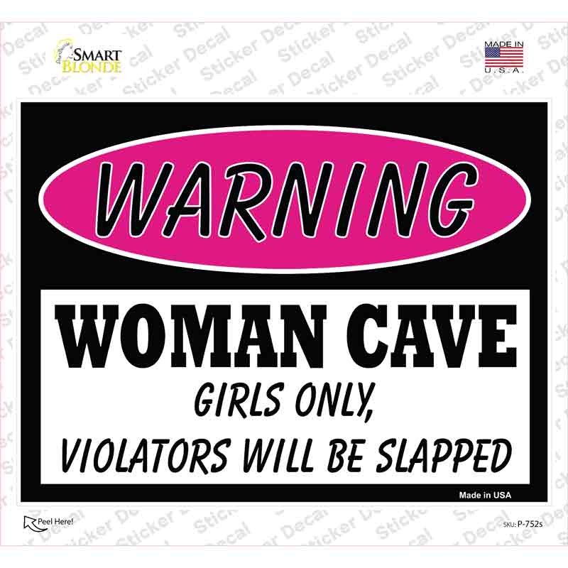 Woman Cave Girls Only Novelty Rectangle Sticker Decal