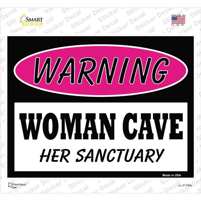 Woman Cave Her Sanctuary Novelty Rectangle Sticker Decal