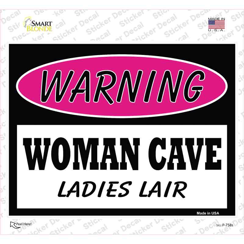 Woman Cave Ladies Lair Novelty Rectangle Sticker Decal