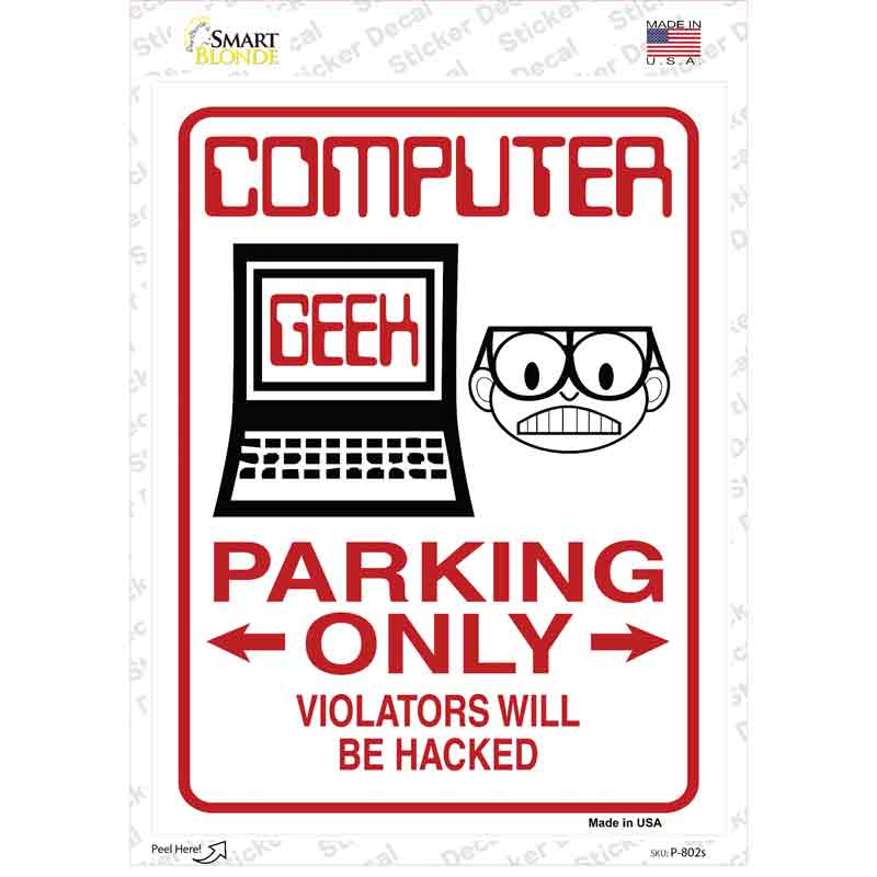 Computer Geek Only Novelty Rectangle Sticker Decal