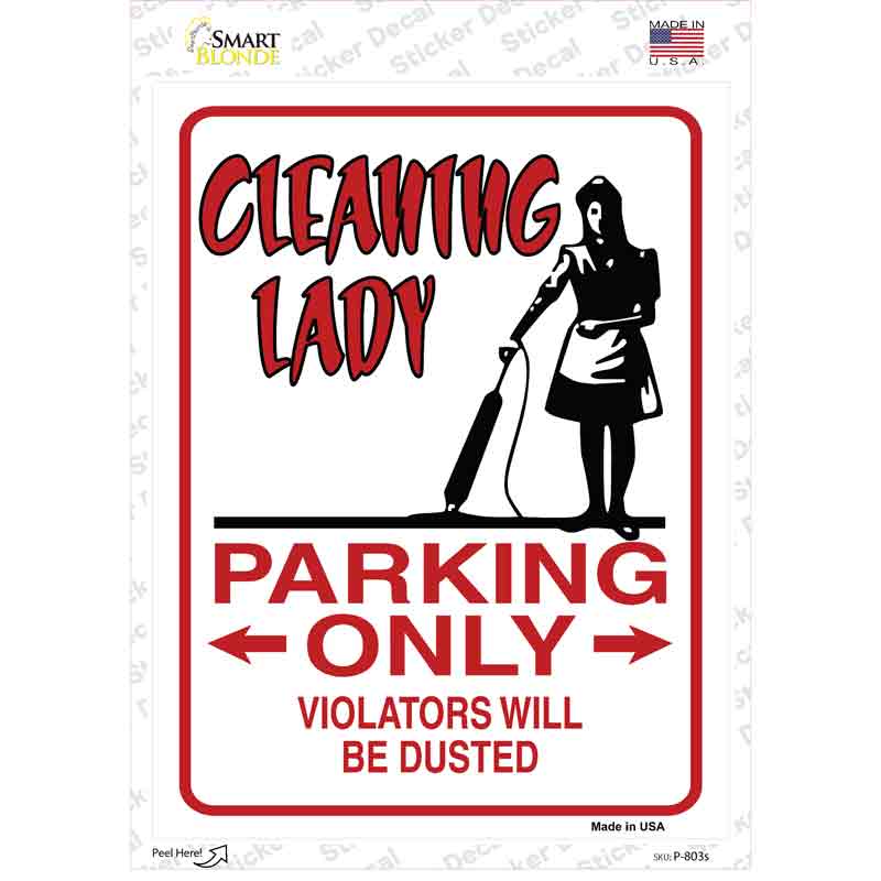 Cleaning Lady Only Novelty Rectangle Sticker Decal