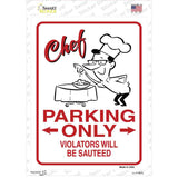 Chef Parking Only Novelty Rectangle Sticker Decal