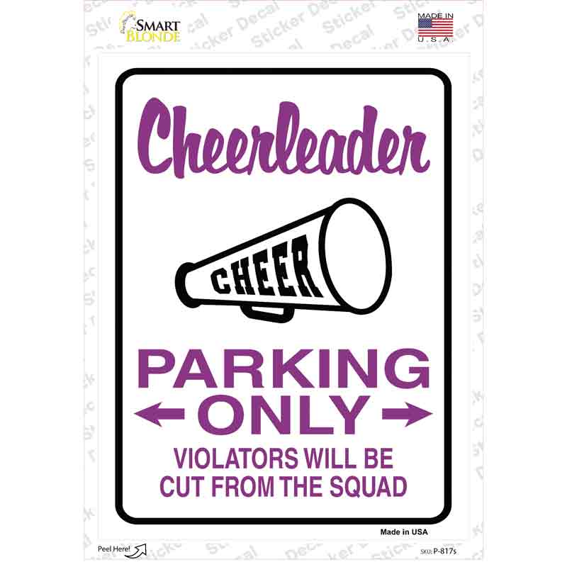 Cheerleader Only Novelty Rectangle Sticker Decal