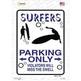 Surfers Only Novelty Rectangle Sticker Decal