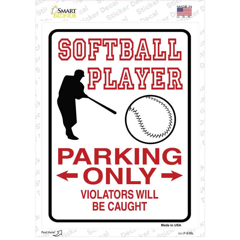 Softball Player Only Novelty Rectangle Sticker Decal