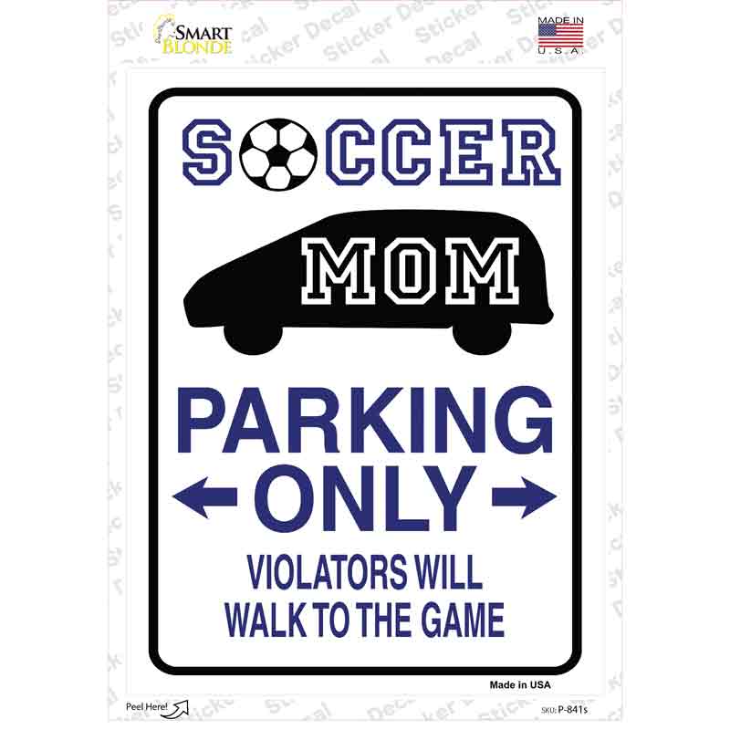 Soccer Mom Only Novelty Rectangle Sticker Decal