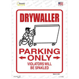 Drywall Parking Spakled Novelty Rectangular Sticker Decal