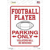 Football Player Parking Benched Novelty Rectangular Sticker Decal