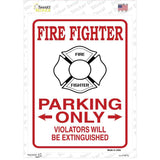 Fire Fighter Parking Extinguished Novelty Rectangular Sticker Decal