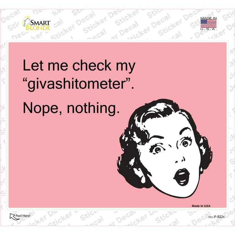 Let me check my givashitometer Novelty Rectangle Sticker Decal